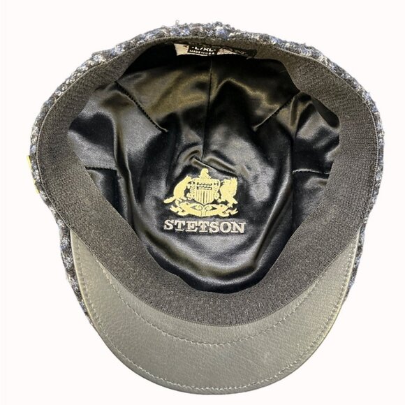 Stetson Harris Tweed Men's Black Wool Flat Cap/Hat Sz XL SKU 5285 - Picture 5 of 8